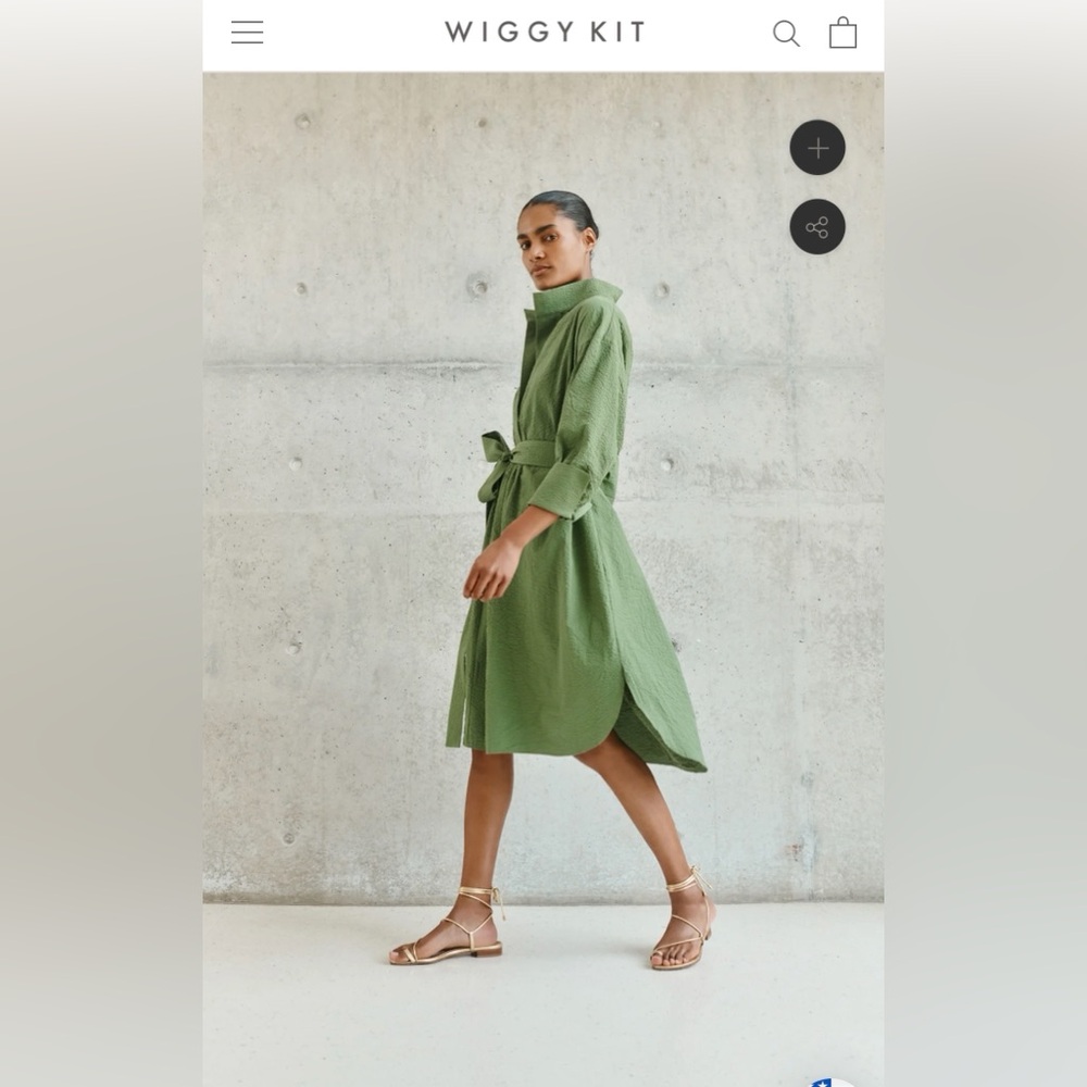 Wiggy Kit TOPPER SHIRT DRESS (GREEN SEERSUCKER)
- SZ M